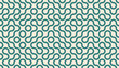 © nekota - Seamless truchet pattern of connected quarter circle lines in teal on cream