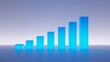 © Kanika Graphic - Digital graph bars increasing in size over a smooth reflective surface with gradient background