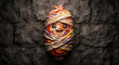 © krisma yusafet - Cute Halloween mummy character relief decorated with thick colorful impasto paint swirls