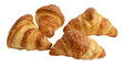 © David - Isolated delicious golden brown flaky croissants, fresh baked french breakfast pastry food