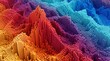 © UmerDraz - Abstract three dimensional topography featuring a vibrant colorful grid of vertical extruded blocks with data