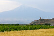 © Eric Lafforgue - The Khor Virap monastery sits on a small hill below the snow capped peak of Mount Ararat surrounded by green vineyards and golden wheat fields in summer, Khor Virap, Armenia