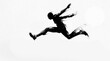 © Mehedi - Athlete long jump action silhouette with artistic ink wash effect for sports editorial visuals.
