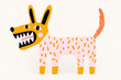 © ADDICTIVE STOCK - Playful colorful dog illustration with bold abstract pattern
