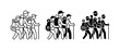 © Mahmudul - Hikers group icon, solid, glyph for travel