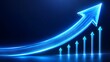 © abdul studio - Dynamic glowing blue arrows soaring upward symbolizing financial progress corporate revenue increase and investment growth
