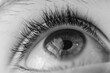 © Zakaria - c’est un œil centré, avec un regard qui se tourne vers le haut, mettant en valeur les cils délicats. Les veines et la texture de la peau sont visibles, donnant un effet émotionnel et introspectif