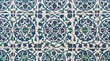© Muhammad - Generated with AI Neat arrangement of square ceramic tiles with floral medallion circle patterns in Armenian style.