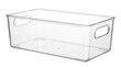 © Ira - Transparent rectangular storage container with handles on white background
