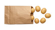 © GrapikHill - Fresh organic potatoes spilling out from brown paper grocery bag isolated on transparent background