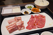 © leungchopan - Plate of raw beef and pork meat for barbecue in taiwan
