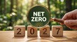 © John - Net zero 2027 sustainability goal concept with environmental commitment