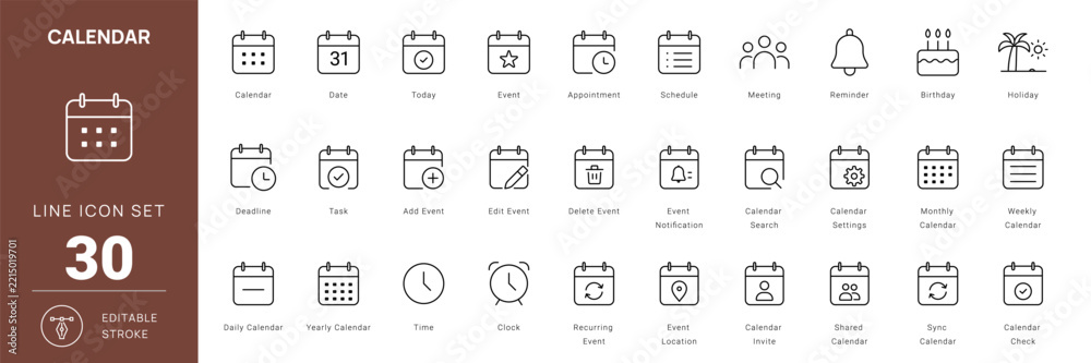 calendar date schedule event appointment reminder meeting editable ...