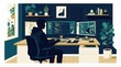 © Anat art - A programmer is focused on coding at a tech workspace with multiple screens showing programming tasks and data analysis