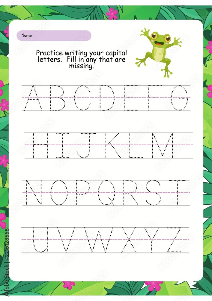 Educational handwriting practice worksheet for children to learn and