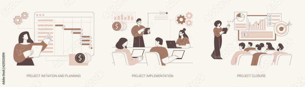 Vetor Project lifecycle isolated cartoon vector illustrations se do ...