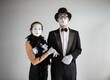 © Nomad_Soul - Classic studio portrait of a serious mime artist couple