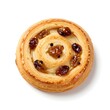 © Kawtar - Freshly baked Danish raisin pastry swirl pain aux raisins isolated on white background top view