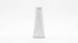 © AsmArif - White plastic cosmetic tube container standing upright on clean white background with cosmetic container skincare packaging