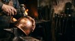 © Tatiane - Blacksmith Hammering Copper Bowl on Anvil in Workshop