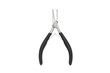 © Chinases - Single metal circlip pliers with black rubber handles is positioned vertically on a clean white background, captured with bright studio lighting
