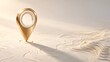 © Rohani - Elegant golden map pin marker placed on a stylized topographic map with soft light and shadows