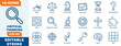 © Arthur - Critical thinking icon set featuring blue line symbols for problem solving and analysis concepts line icons