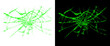 © Creative Element - Neon green broken glass texture, shattered screen effect on black and white backgrounds, glowing green cracks and spiderweb impact shards