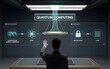 © Yusuf - Futuristic quantum computing technology concept with holographic interface and secure digital data visualization