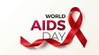 © pro stock photos - World aids day awareness ribbon graphic with text overlay on plain background with campaign against disease disease stigma support ribbon symbolizes red awareness communication fundraising issue