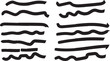 © Rabeya - Vector line art set of black hand drawn wavy lines and underline brush strokes isolated on white background