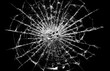 © Noor - Broken glass texture with radial cracks isolated on a black background