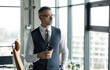 © be free - Businessman in office. Business man at coffee break. Businessman relaxing with coffee cup. CEO having free time. Business break. Businessman drinking coffee. Coffee break. Managing director