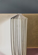© Mint Images - Close up of antique opened book or journal, balanced upright