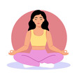 © Dinda - Woman Meditating in Lotus Pose, Yoga and Mindfulness Illustration