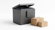© Lukman - Secure Parcel Delivery Box with Digital Lock and Cardboard Packages