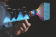 © MUNTHITA - Artificial intelligence analyzes big data through digital charts and machine learning, illustrating business analytics, data science, predictive insights, and technology-driven growth.