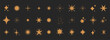 © Alyona - Celestial boho set sun, moon, stars and clouds minimal golden line. Geometric abstract design elements gold magic, and spiritual designs for decoration.