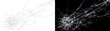 © Tanay - Broken glass diagonal fracture with impact point and sharp cracks for overlays in PNG, Transparent and Black Background Versions