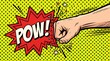 © Nahnuddin - Powerful fist punch impact in retro comic book pop art style