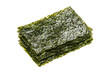 © no one - Stack of crispy roasted seaweed sheets, a popular healthy snack, isolated on a clean white background with natural light