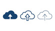© simohamed - Set of blue cloud upload icons isolated on transparent background for