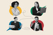 © Prostock-studio - Happy And Engaged Diverse Business Team Of Four Professionals In Office, Collaborating And Communicating While Using Various Devices. Focused On Shared Goals And Team Success, Business Concept.