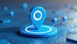 © nanskyblack - Blue location map pin with white circular center, navigation icon