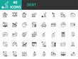© kornkun - set of finance icons, loan, debt, tax