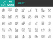 © kornkun - set of finance icons, loan, debt, tax