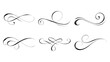 © Svetlana - Set of six elegant black calligraphic flourishes and ornamental swirls used as decorative dividers and embellishments