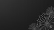 © Md. Jasim Uddin - 3D Spider Web Background with Realistic Spider, Minimalist Halloween Decoration, Dark Grey Backdrop with Copy Space for Text