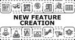 © sevector - New feature creation banner infographic. Discovery implementation, testing launch, deployment iteration icon vector illustration
