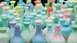 © 若比 吴 - High angle view of colorful glazed ceramic mini vases array, modern Jingdezhen porcelain art and craft concept